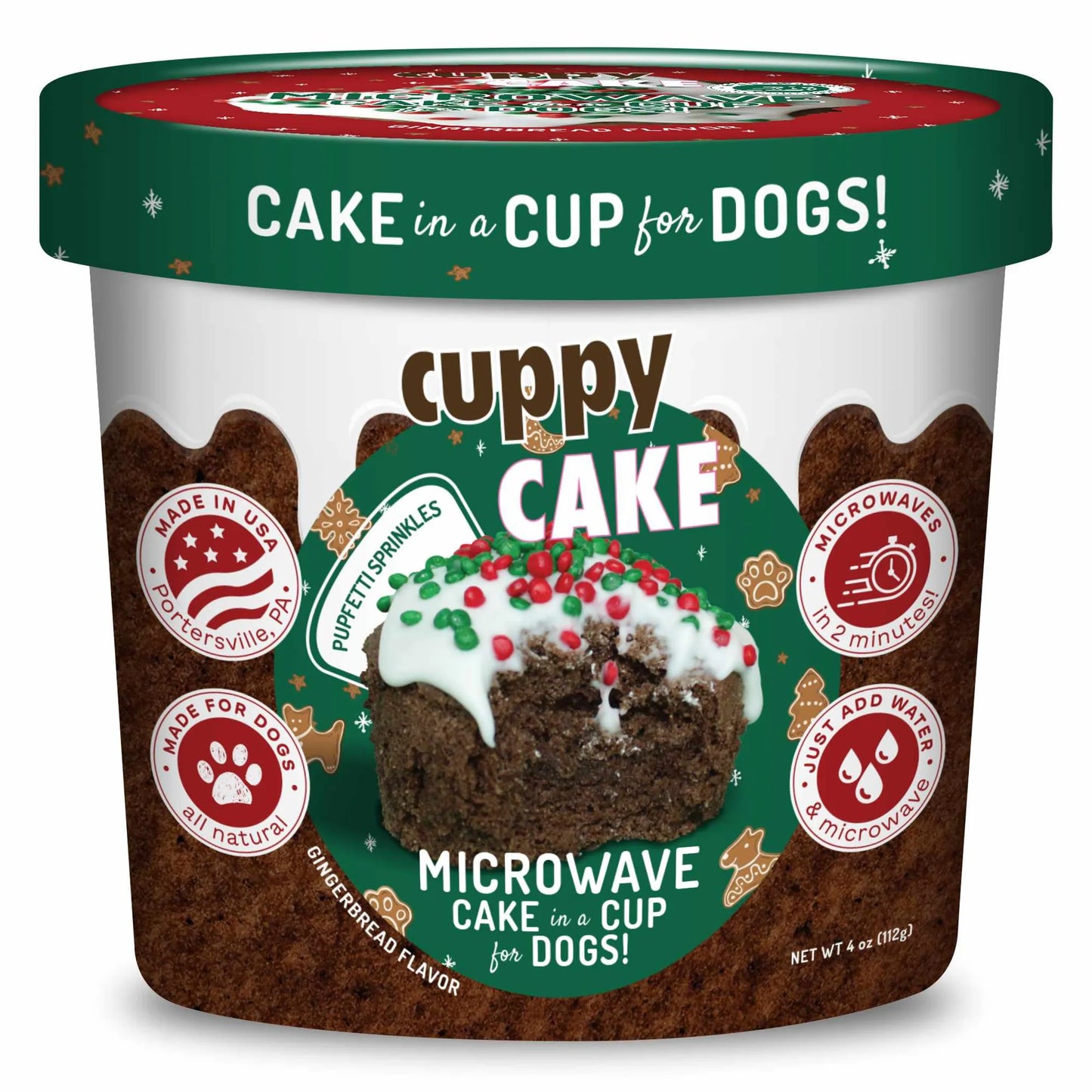 Puppy Cake Cuppy Cake Mix Gingerbred with Pupfetti Sprinkles - Pets Perfect