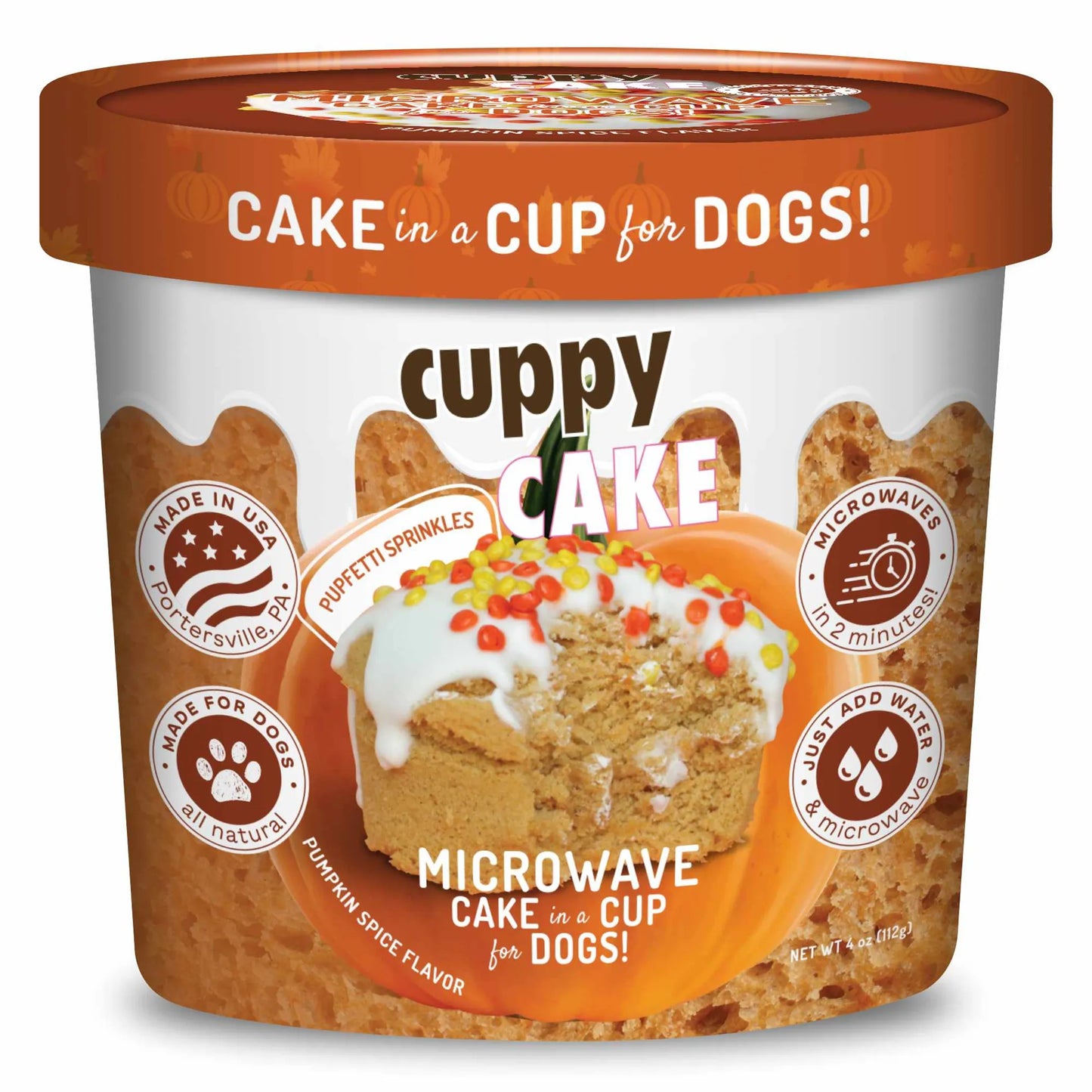 Puppy Cake Cuppy Cake Mix Pumpkin Spice with Pupfetti Sprinkles - Pets Perfect