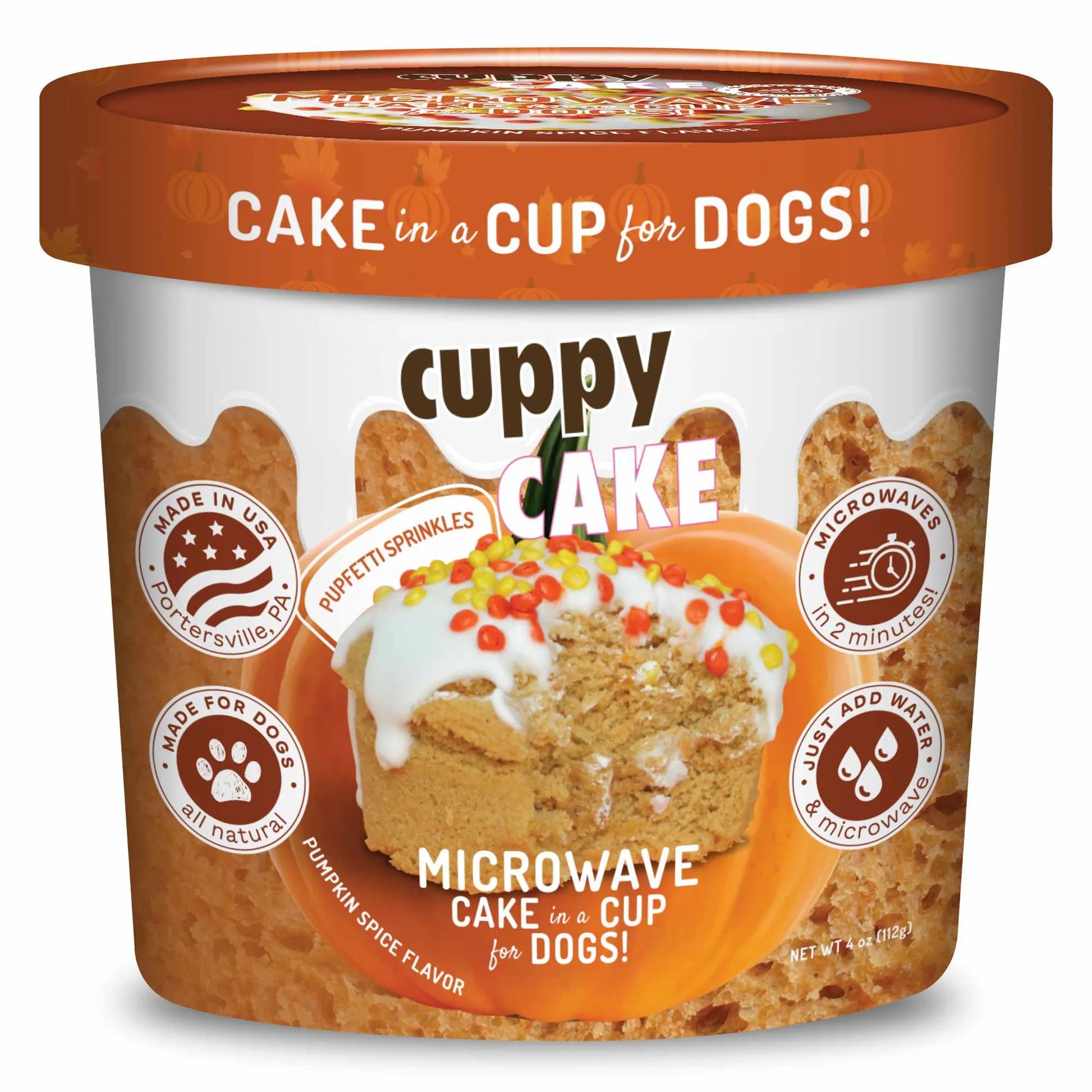 Puppy Cake Cuppy Cake Mix Pumpkin Spice with Pupfetti Sprinkles - Pets Perfect