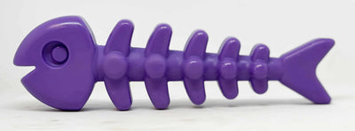 SodaPup Nylon Fish Bone Durable Chew Dog Toy Purple 8" - Pets Perfect