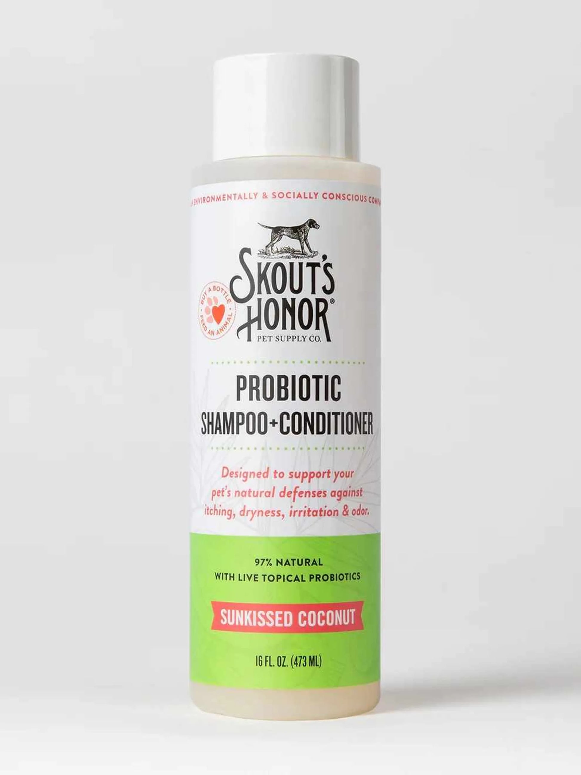 Skout's Honor Probiotic Shampoo + Conditioner Sunkissed Coconut 16oz - Pets Perfect