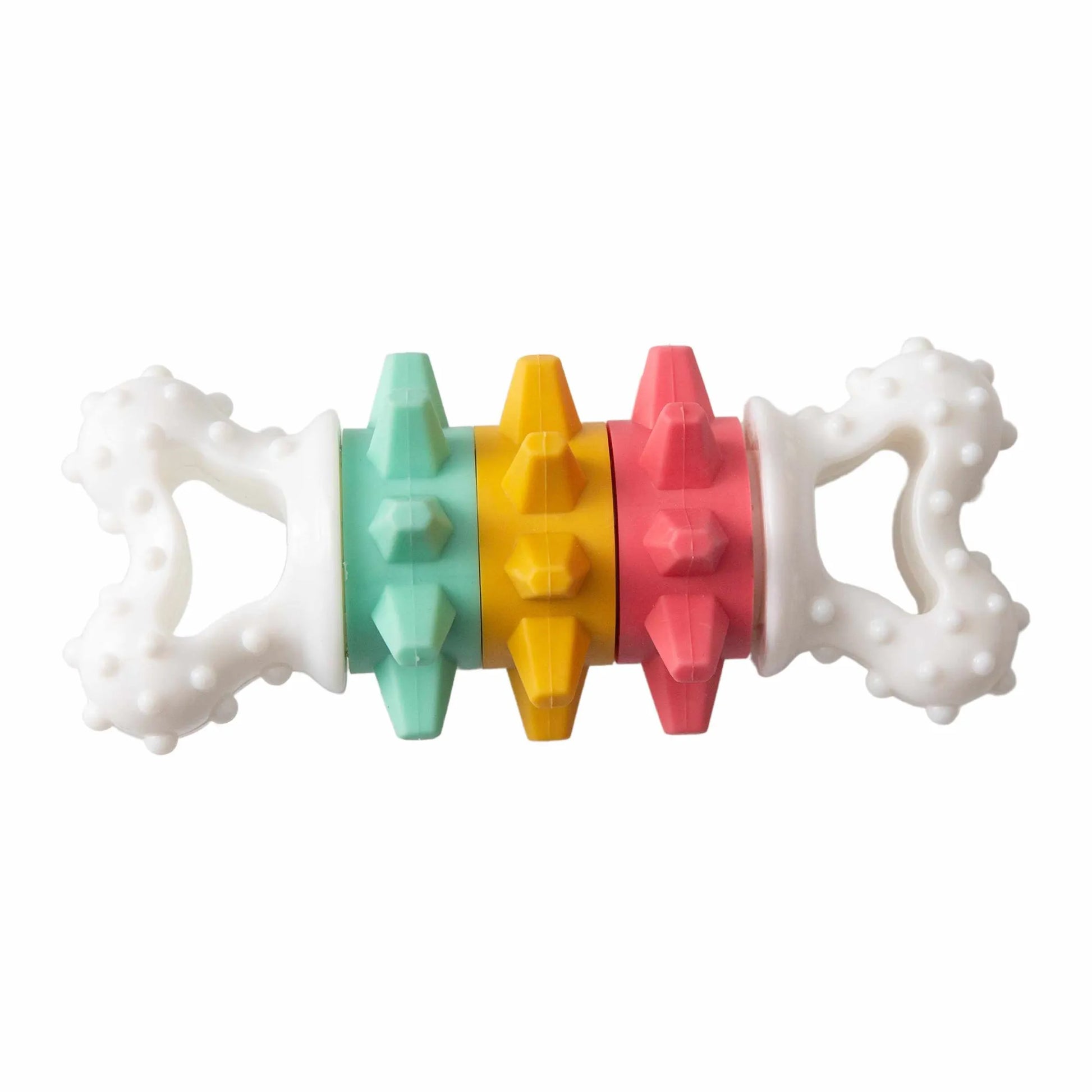 SnugArooz Twist & Shake Bone Dog Chew Toy Multicolored 5" - Pets Perfect