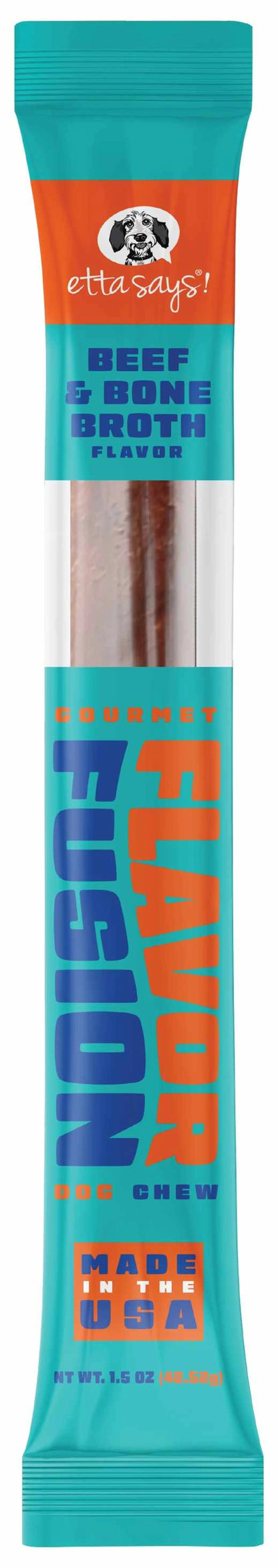 Beef Bone Broth Dog Chews - Natural Long Lasting Dental Chew Treats for Dogs 1.5oz