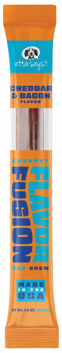 Etta Says! Flavor Fusion Dog Chew Cheese and Bacon 1.5 oz chew 12 ct - Pets Perfect
