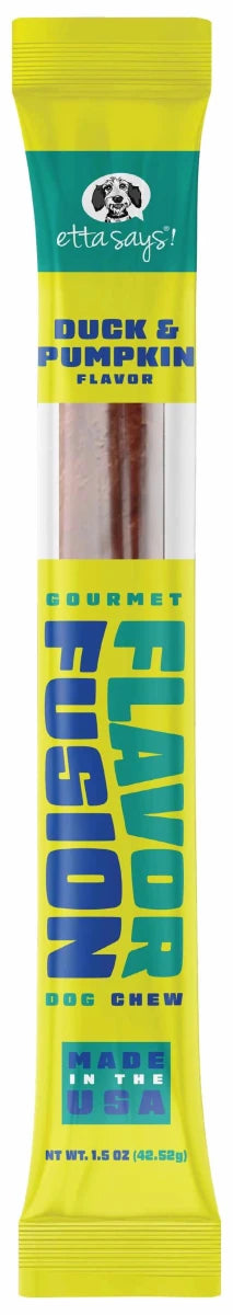 Etta Says! Flavor Fusion Dog Chew Duck and Pumpkin 1.5 oz 12 ct - Pets Perfect