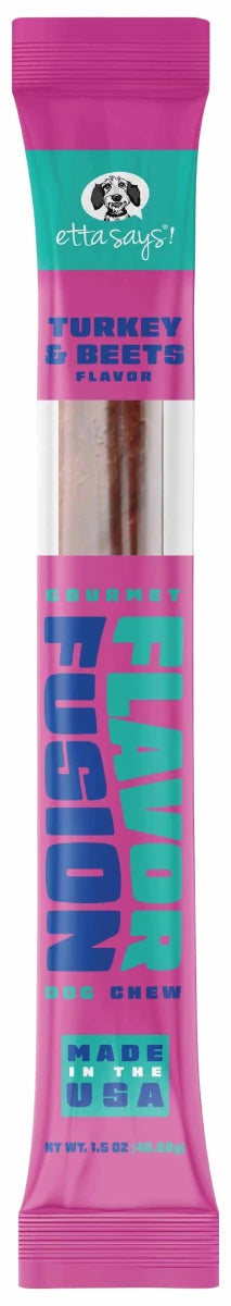 Etta Says! Flavor Fusion Dog Chew Turkey and Beets 1.5 oz 12 ct - Pets Perfect