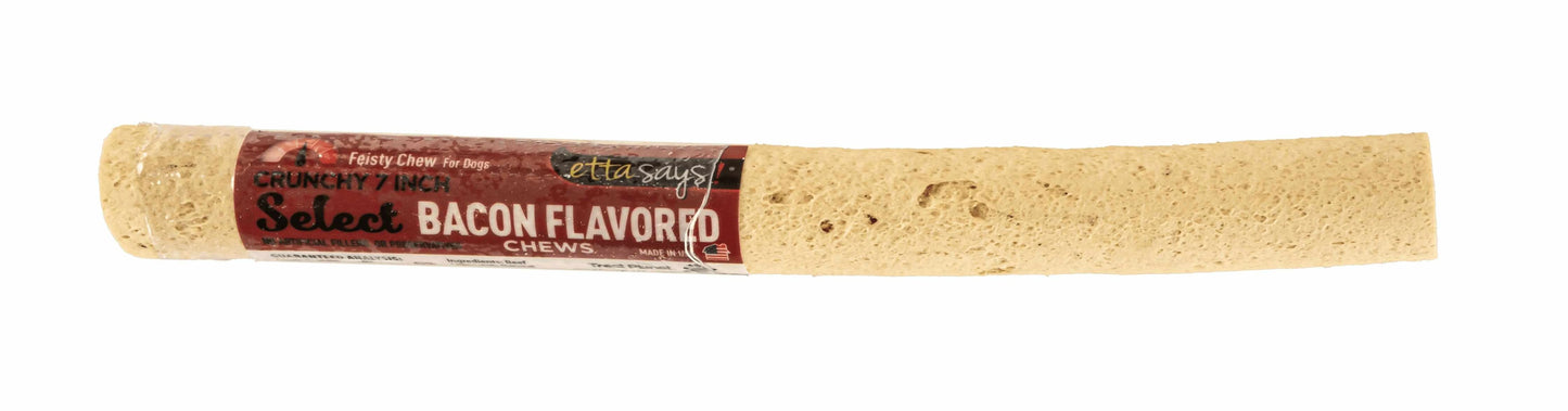 Premium Bacon Flavored Dog Chew Stick - 7 Inch Natural Beef Ligament Treat for Dogs