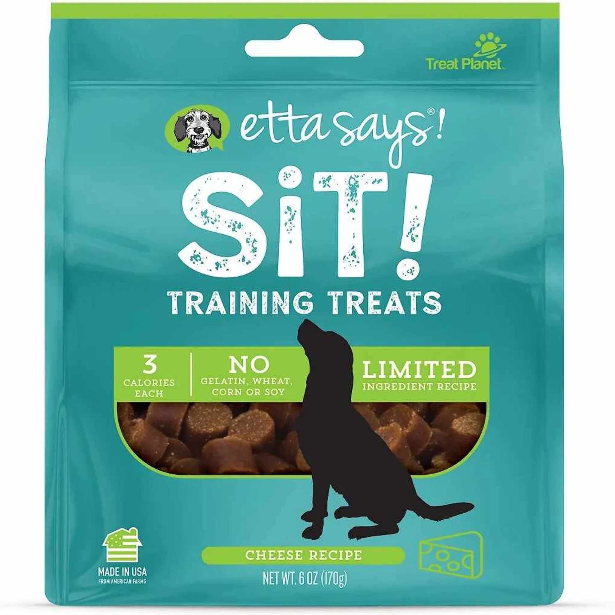 Etta Says! Sit! Dog Training Treats Cheese Recipe 6oz