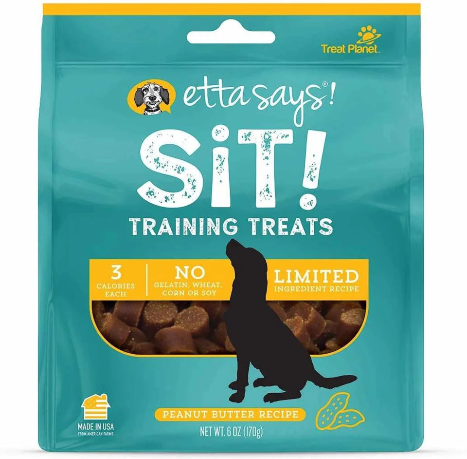 Etta Says! Sit! Dog Training Dog Treats Peanut Butter Recipe 6 oz - Pets Perfect