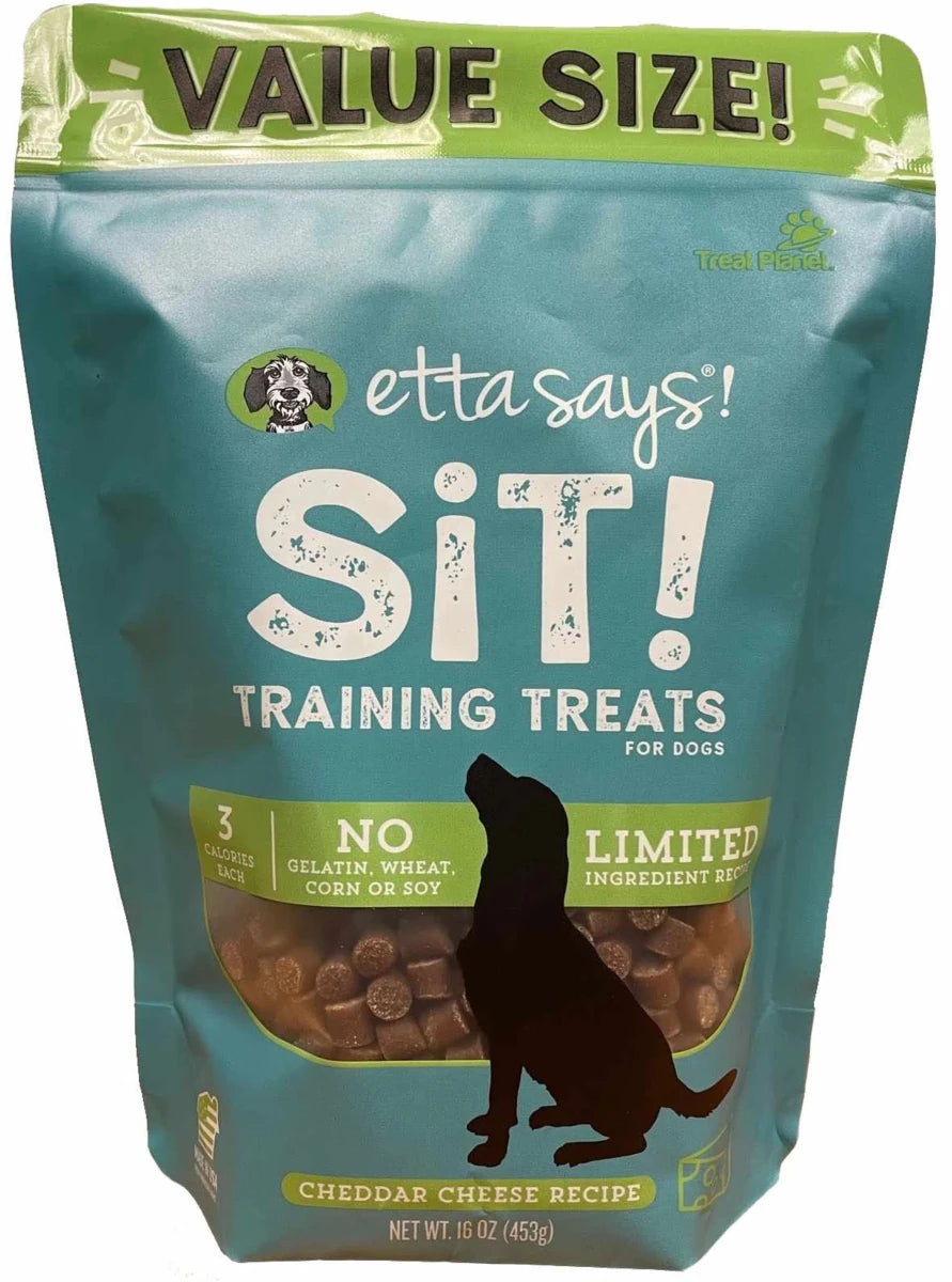 Etta Says! Sit! Dog Training Dog Treats Cheese Recipe Value Bag 16 oz - Pets Perfect