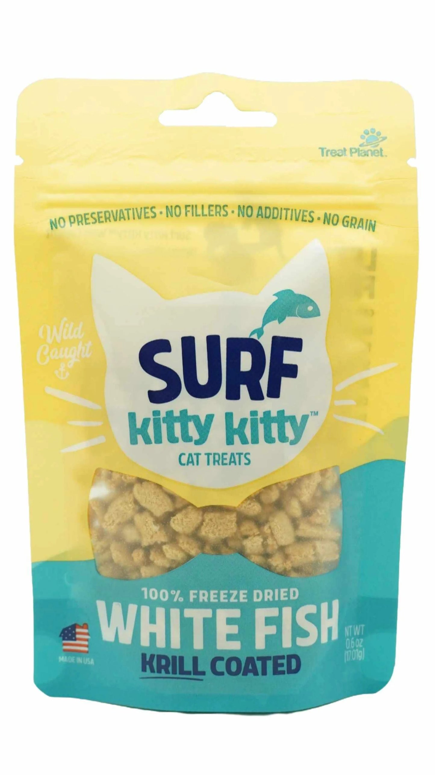 Freeze Dried Cat Treats - Wild Caught White Fish with Krill Coating | High Protein Omega 3 Cat Snacks