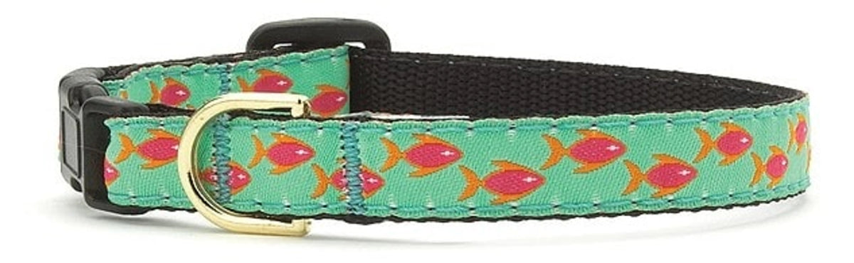 Up Country Tropical Fish Cat Collar - Breakaway Safety Collar with Vibrant Ocean Design - Pets Perfect
