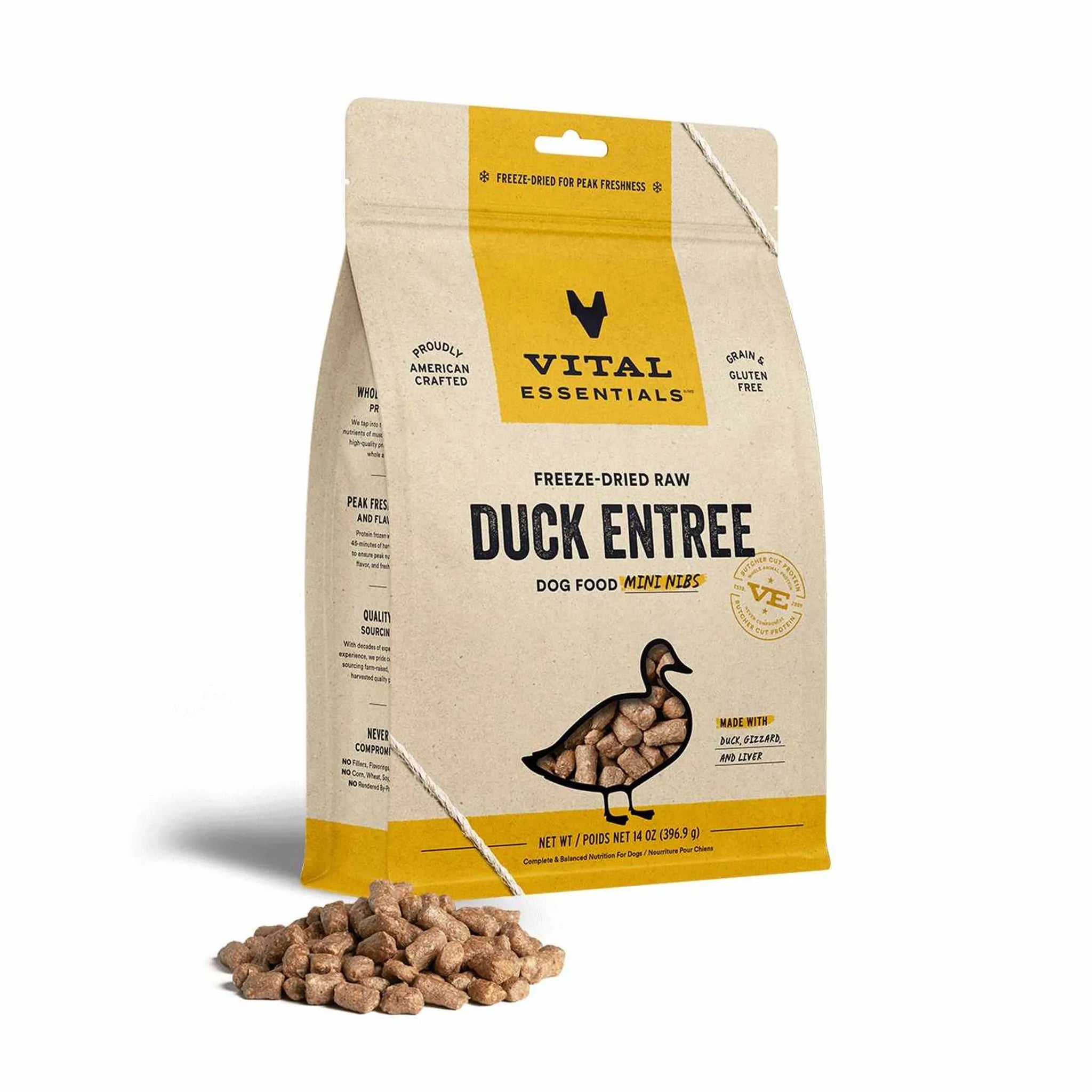 Vital Essentials(R) Freeze-Dried Raw Duck Entree Dog Food Mini Nibs,