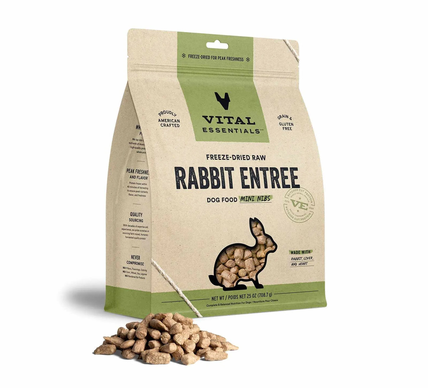 Vital Essentials Freeze-Dried Raw Rabbit Dog Food Mini Nibs