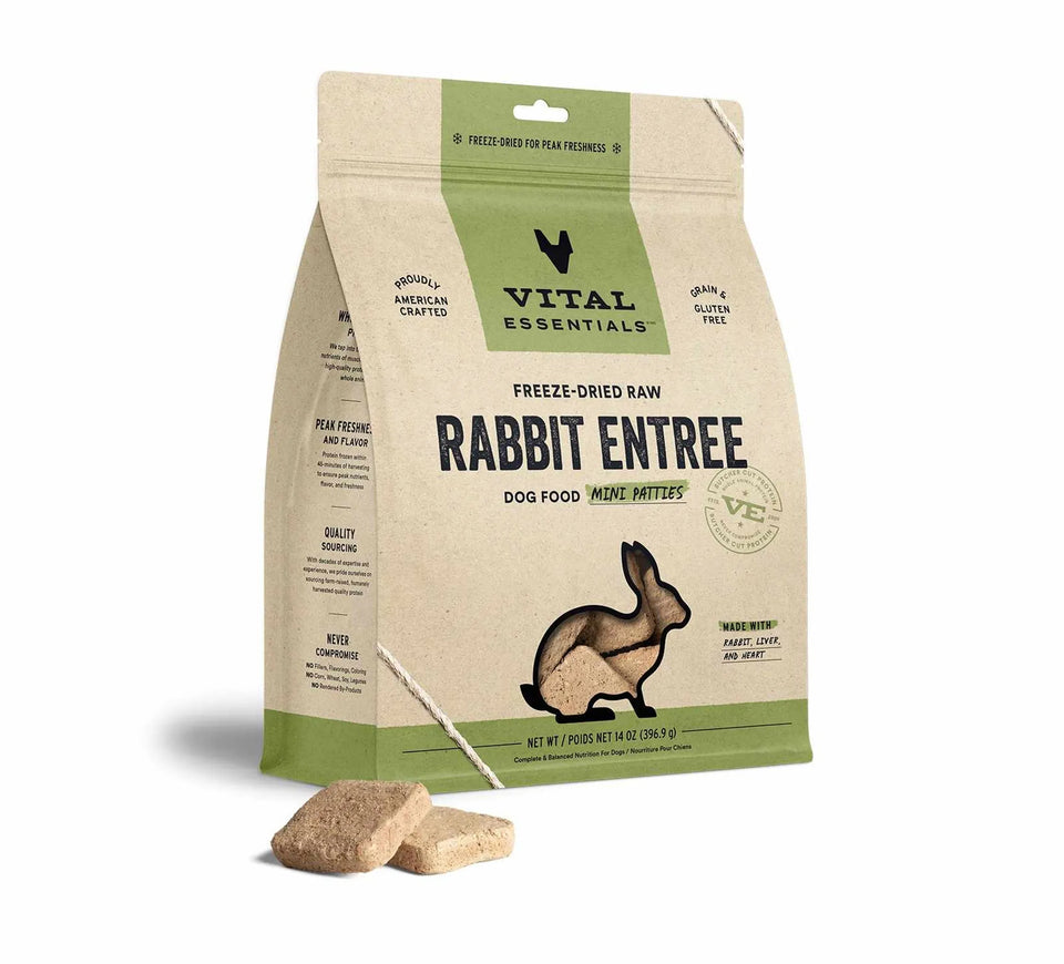 Vital Essentials FD Raw Rabbit Entree Dog Food Mini Patties, 14 oz, view 2