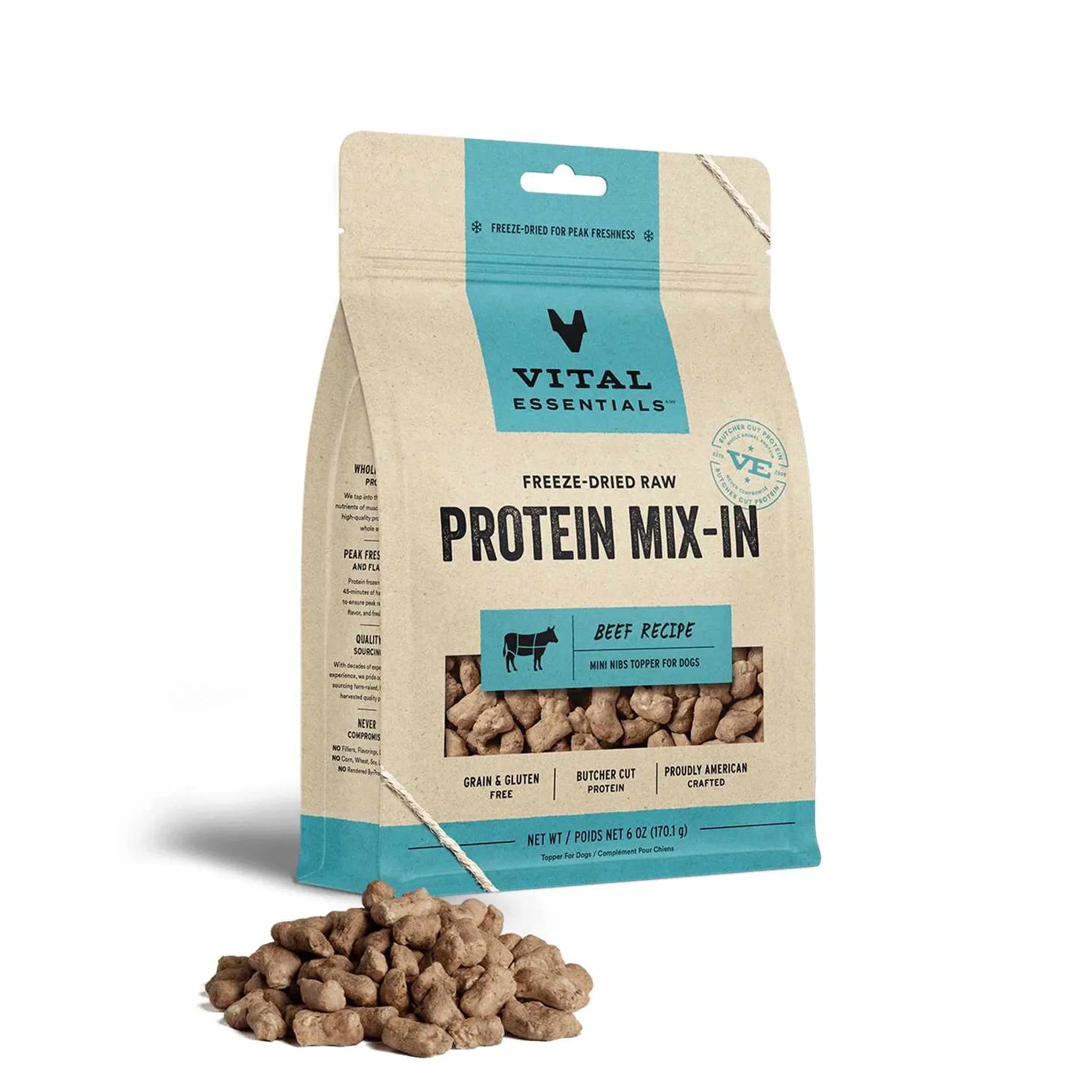 Vital Essentials(R) Freeze-Dried Raw Beef Protein Mix-In Meal Topper for Dogs