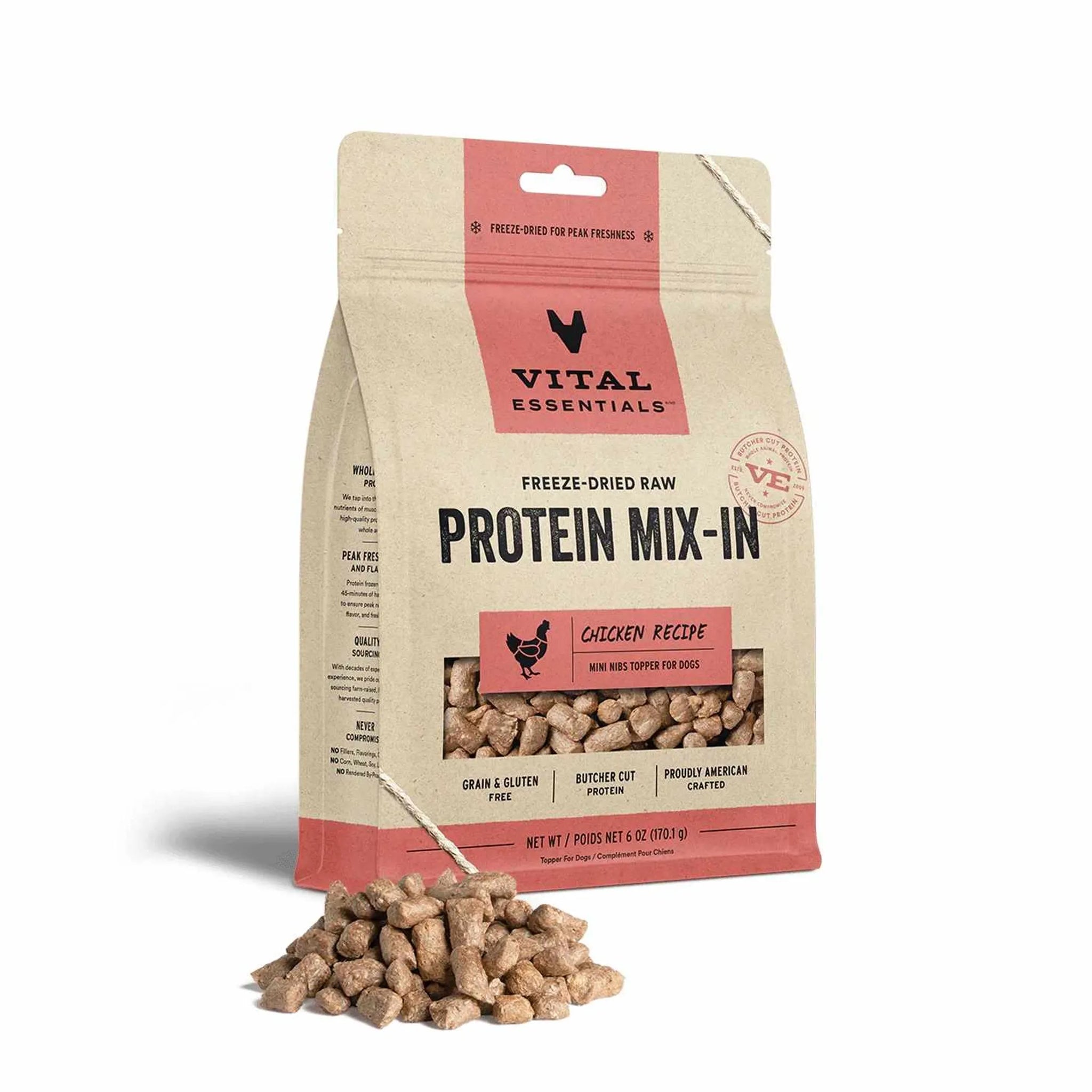 Vital Essentials(R) Freeze-Dried Raw Chicken Protein Mix-In Meal Topper for Dogs,