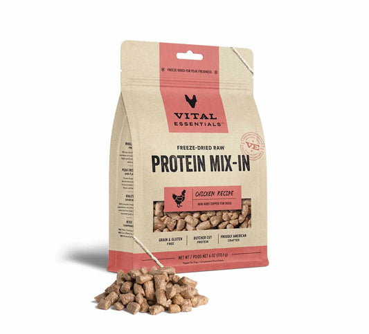 Vital Essentials Freeze-Dried Raw Chicken Meal Topper for Dogs - High-Protein Food Topper and Mix-In