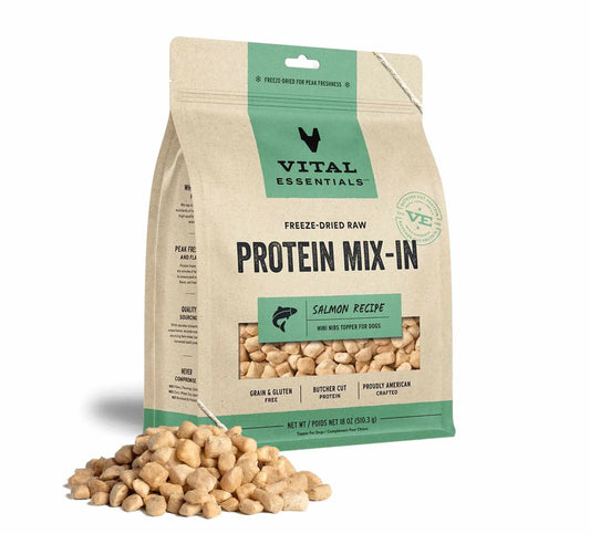 Vital Essentials Freeze-Dried Raw Salmon Meal Topper for Dogs - Premium Protein Mix-In