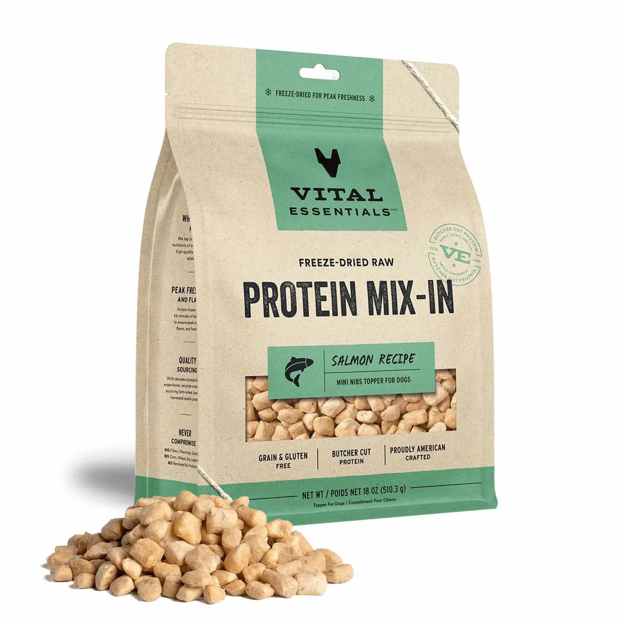 Vital Essentials(R) Freeze-Dried Raw Salmon Protein Mix-In Meal Topper for Dogs