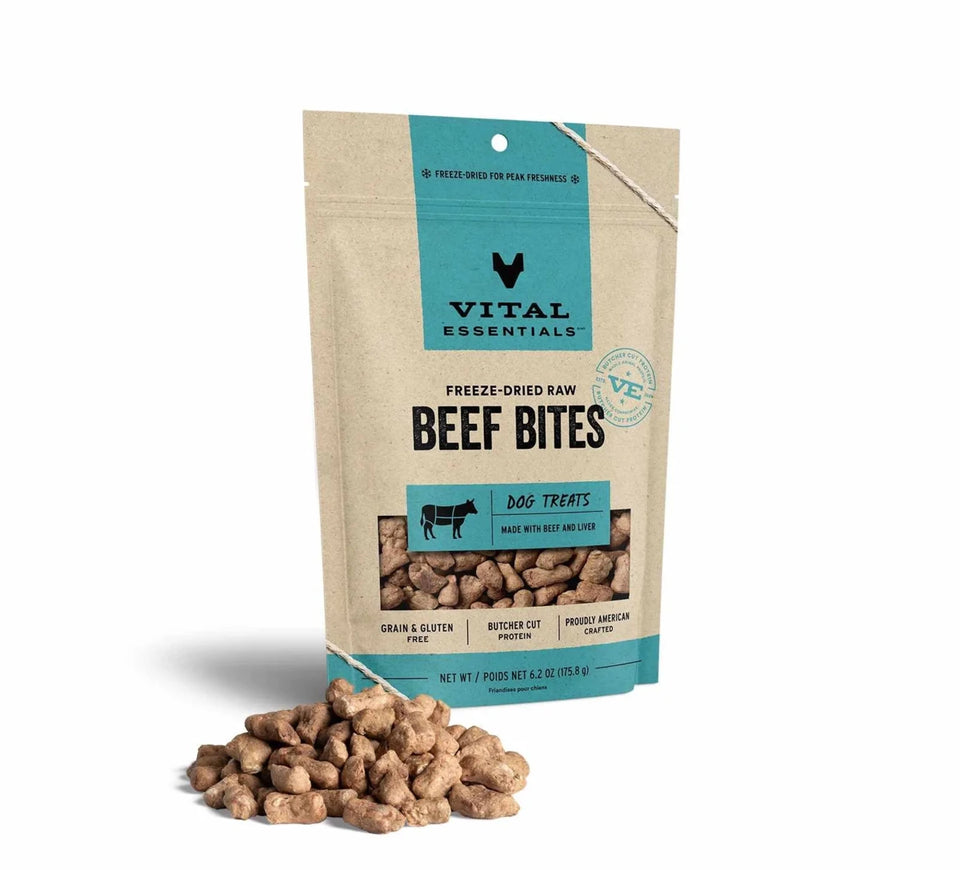 Vital Essentials Freeze-Dried Beef Bites Dog Treats - Pets Perfect