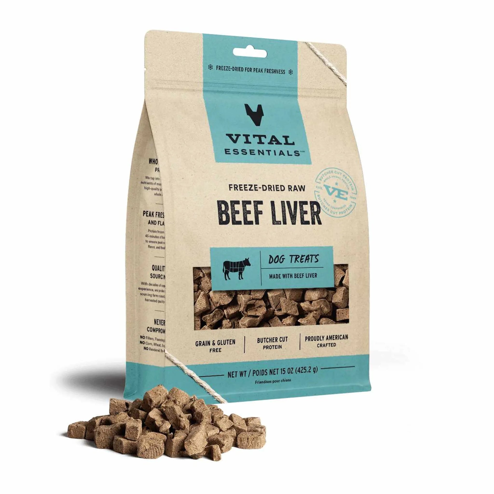 Vital Essentials(R) Freeze-Dried Raw Beef Liver Dog Treats, 15 oz
