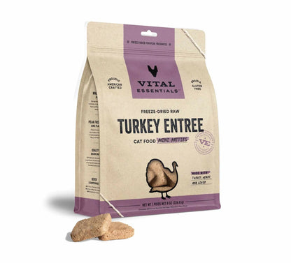 Vital Essentials(R) Freeze - Dried Raw Turkey Entree Cat Food Mini Patties, - Pets Perfect