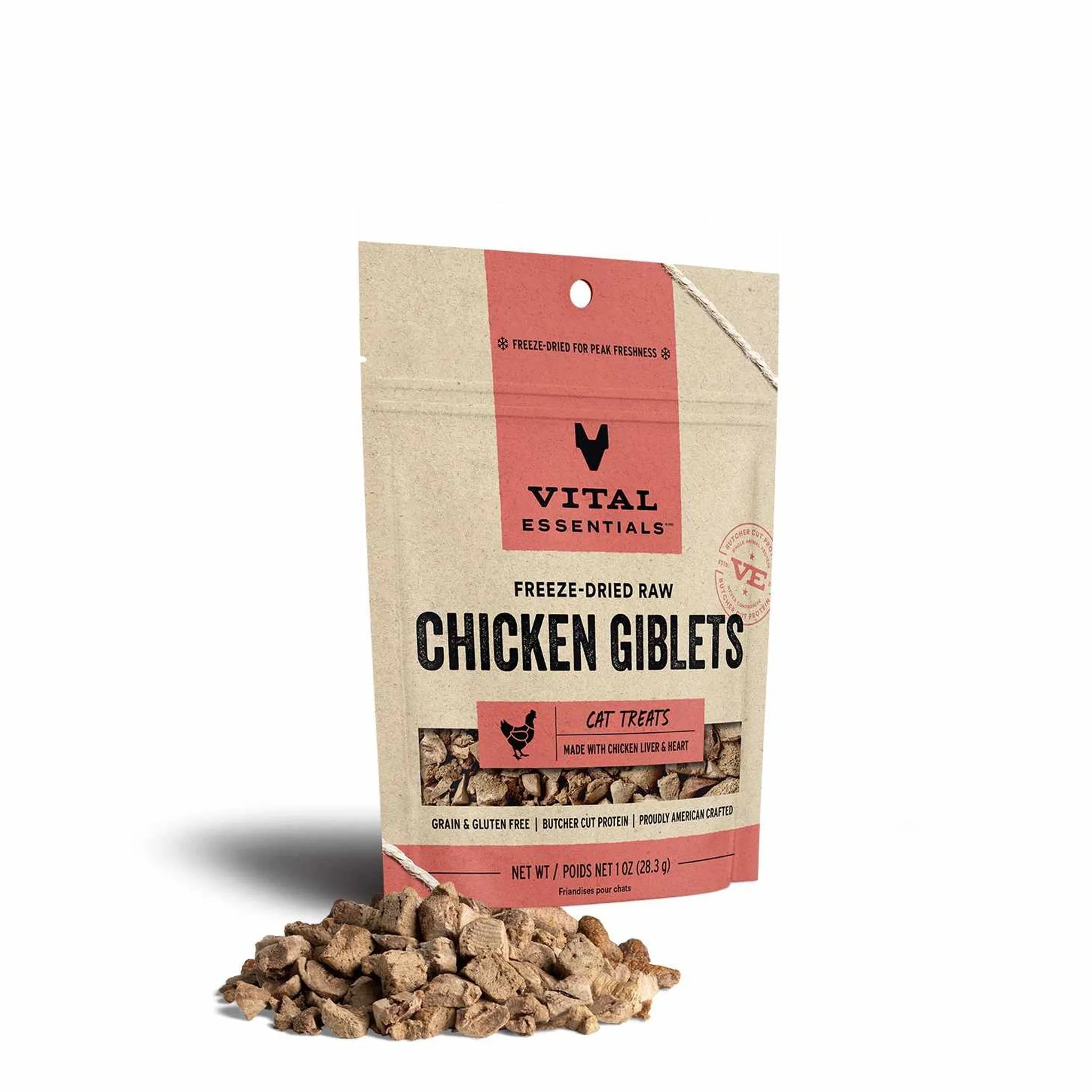 Vital Essentials(R) Freeze-Dried Chicken Giblets Cat Treats, 1 oz