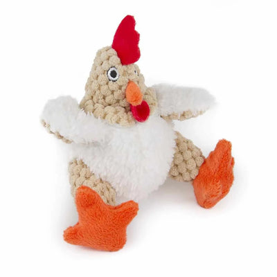 goDog Just For Me Fat White Rooster with Chew Guard Plush Dog Toy - Pets Perfect