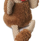 goDog Checkers Skinny Rooster Brown w/Chew Guard Plush Dog Toy