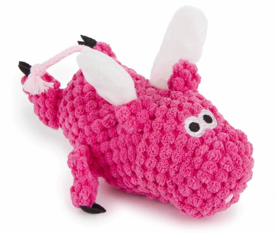 goDog Checkers Just For Me Flying Pig Squeaky Plush Dog Toy Mini - Pets Perfect