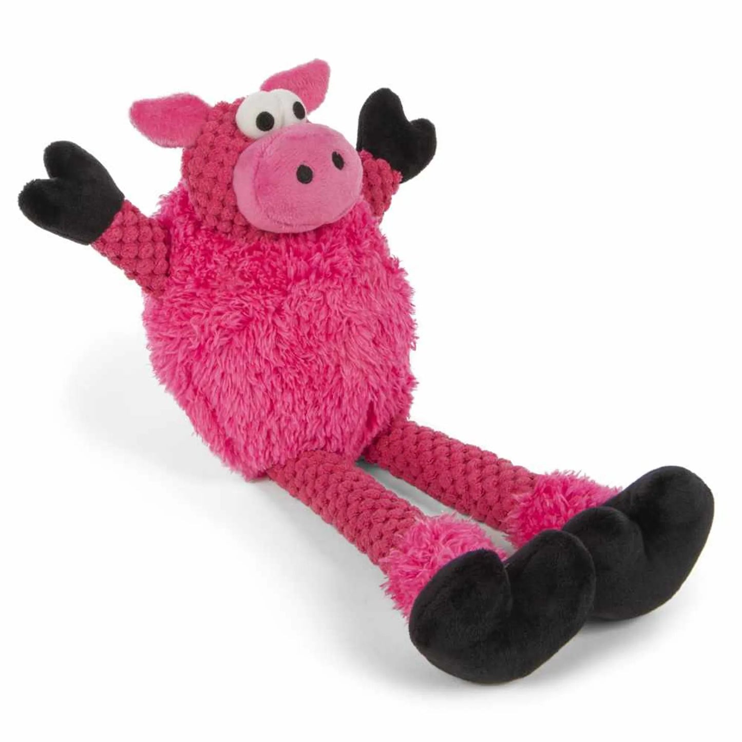 goDog Checkers Skinny Pig w/Chew Guard Plush Dog Toy