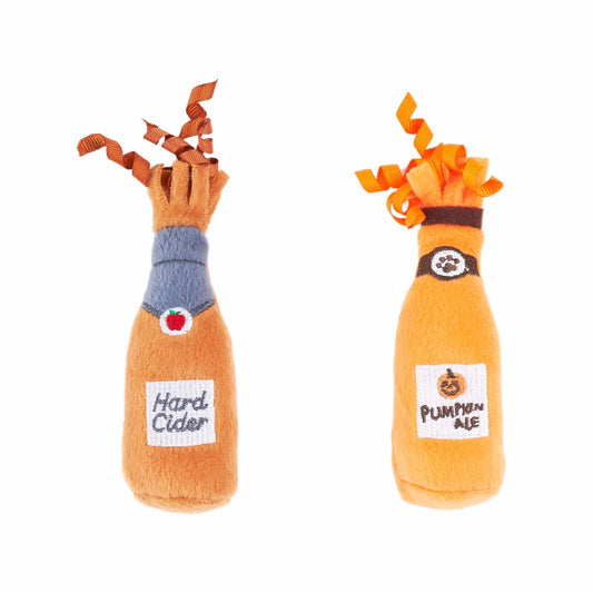 ZippyClaws Halloween Catnip Crusherz Hard Cider & Pumpkin Ale Cat Toy 2pk.