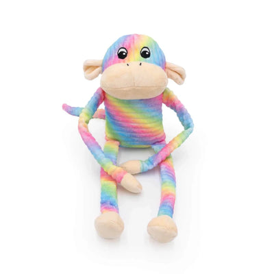 ZippyPaws Spencer the Crinkle Monkey - Large Rainbow - Pets Perfect