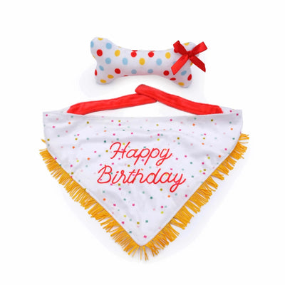 ZippyPaws Birthday Bandana and Bone 2 ct - Pets Perfect