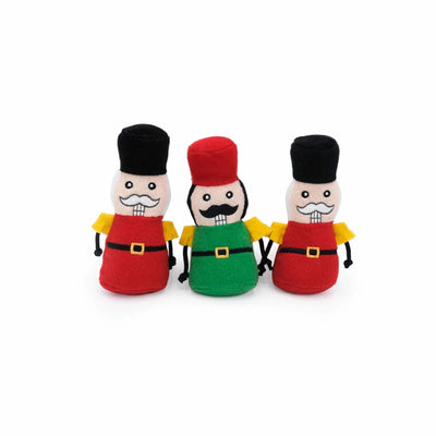 ZippyPaws Holiday Miniz Nutcrackers Plush Dog Toy 3 ct - Pets Perfect