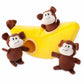 Dog Plush Toy Replacement Set - 3 Pack Squeaky Monkey Toys for Small Dogs - Pets Perfect