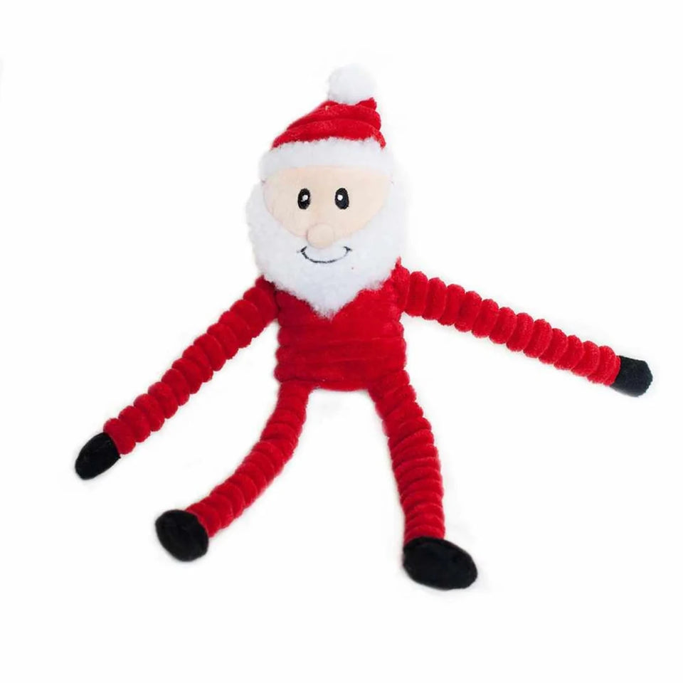ZippyPaws Holiday Crinkle Santa Plush Dog Toy - Pets Perfect
