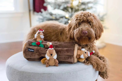 ZippyPaws Holiday Zippy Burrow Yule Log Plush Dog Toy - Pets Perfect