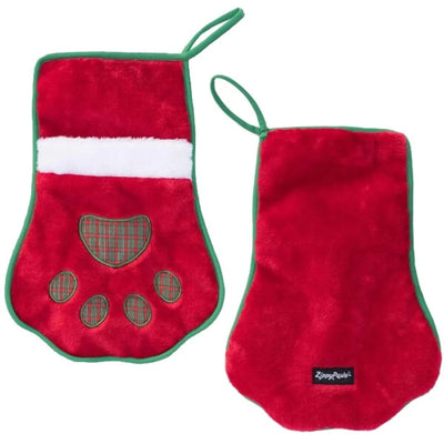 ZippyPaws Stocking Red Paw Christmas Stockings - Pets Perfect