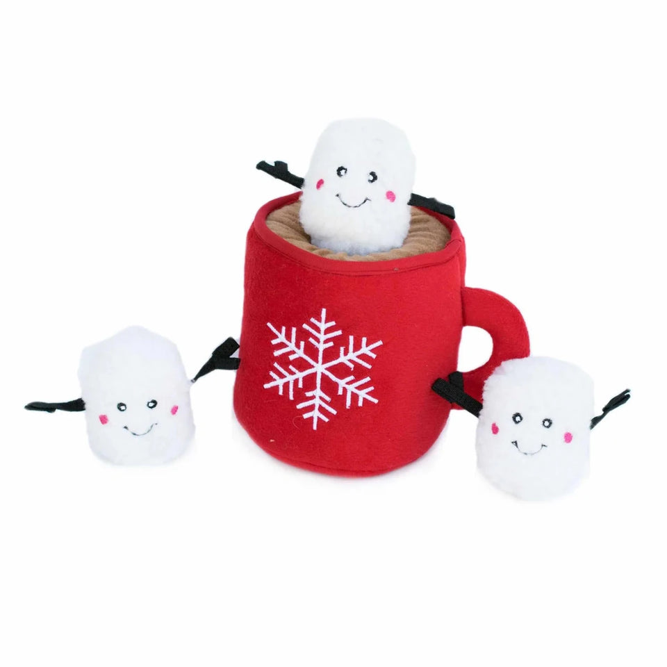 ZippyPaws Holiday Zippy Burrow Hot Cocoa Plush Dog Toy - Pets Perfect