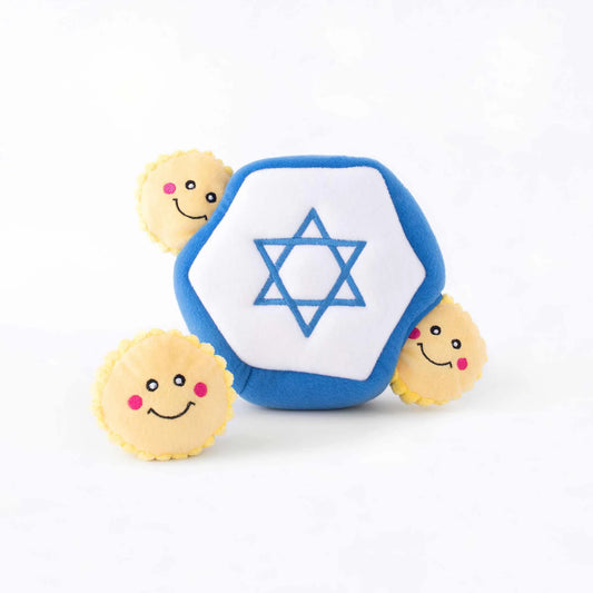 ZippyPaws Hanukkah Burrow Star of David - Interactive Puzzle with 3 Squeaky Dreidels