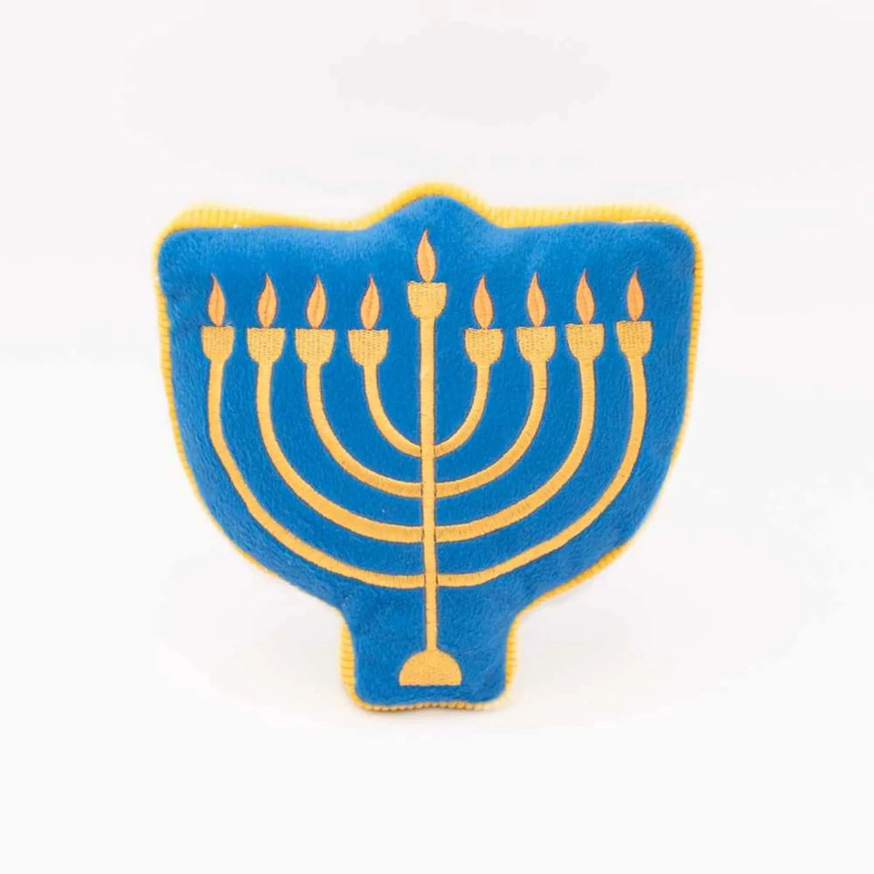 ZippyPaws Hanukkah Squeakie Pattiez Menorah Plush Dog Toy - Pets Perfect