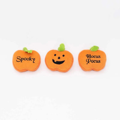 ZippyPaws Halloween Miniz 3 ct Pumpkins - Pets Perfect