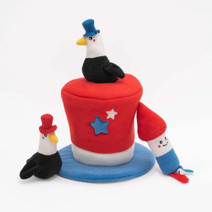 ZippyPaws Zippy Burrow - Americana Top Hat - Pets Perfect
