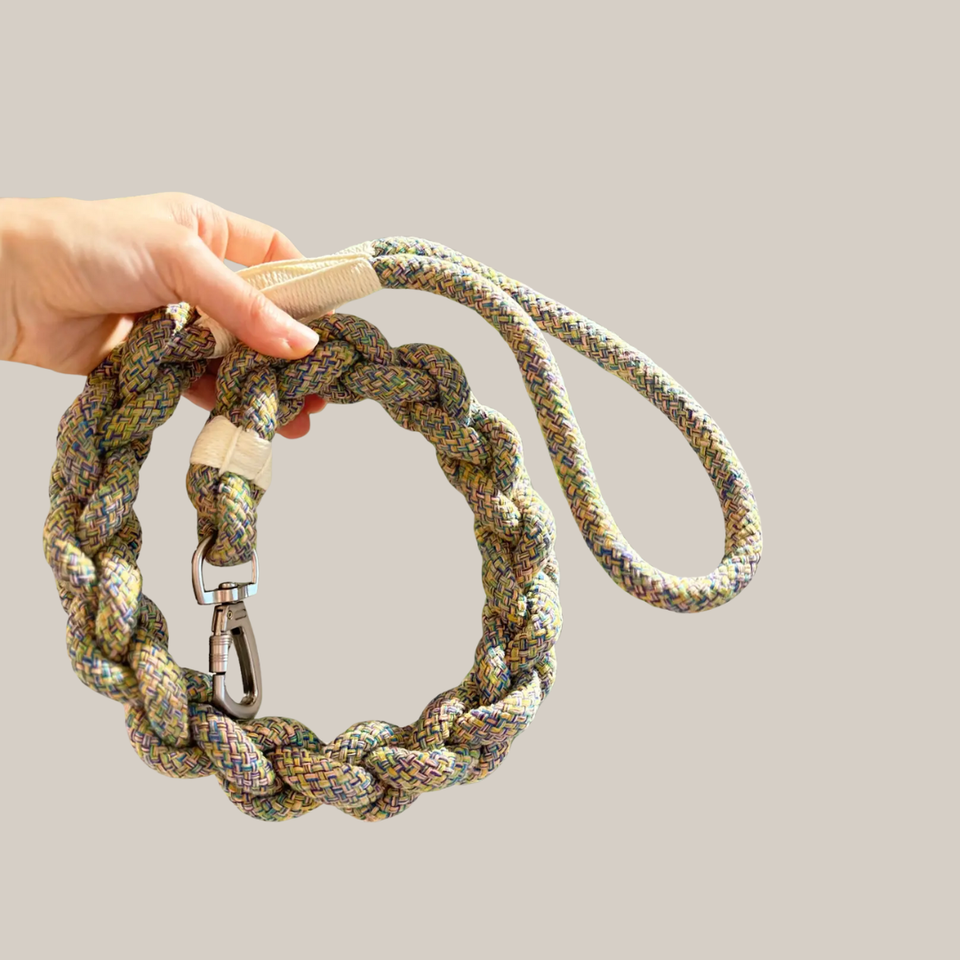 New: Handcrafted Olive Dog Leash, Sustainable, Stylish, view 2
