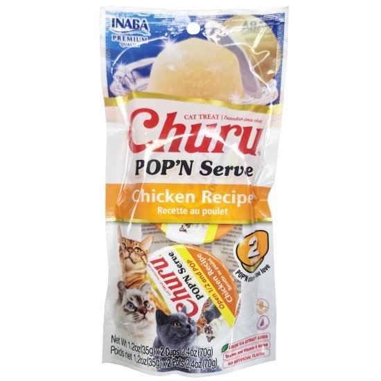 Inaba Churu Pop'N Serve Cat Treat Chicken 2.46oz. (Case of 4) - Pets Perfect