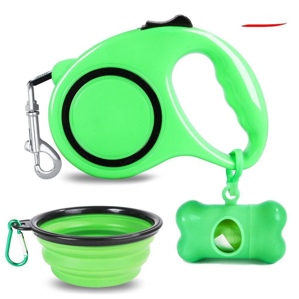 3 - In - 1 Dog Traction Rope And Folding Bowl Set - Pets Perfect