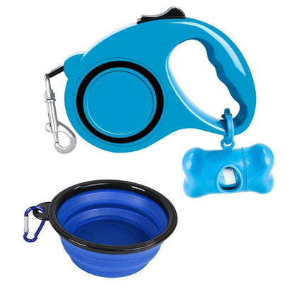 3 - In - 1 Dog Traction Rope And Folding Bowl Set - Pets Perfect