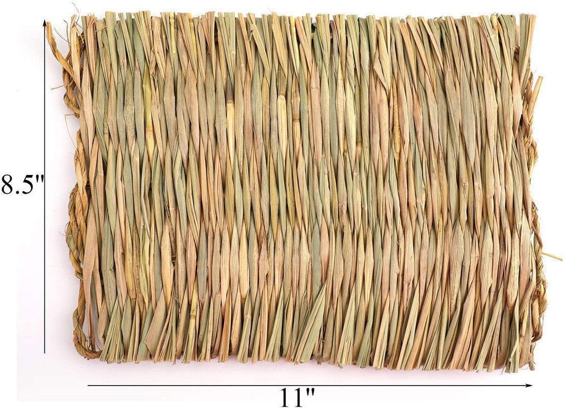3 Pack Natural Wood Rabbit Bunny Mat Toy Bed For Small Animals Like Guinea Pig And Parrot - Durable And Cozy Straw Mat Set - Pets Perfect